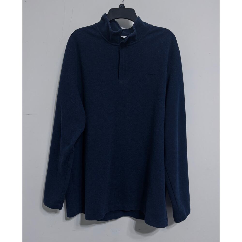 Calvin Klein quarter-zip pullover in navy‎ blue sz XXL minimalist timeless fall